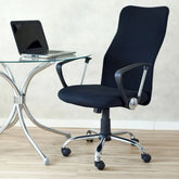 Foto vitrine capa para cadeira escritorio presidente preta